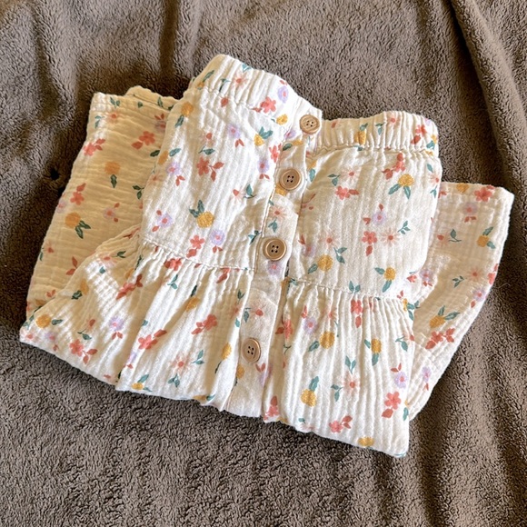 Cat & Jack Cotton Floral Midi Skirt size 7/8 kids fully lined Like New Condition - Picture 2 of 7